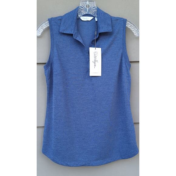 Walter Hagen Women's Golf Tennis Collared Sleeveless Polo Tank Top Blue XS $50 - Picture 1 of 10